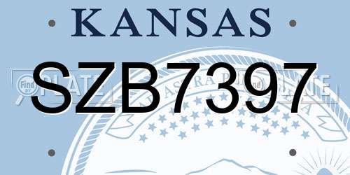 SZB7397 Kansas License Plate