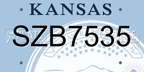 SZB7535 Kansas License Plate