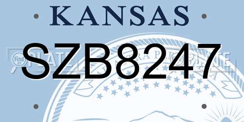 SZB8247 Kansas License Plate