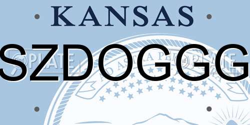 SZDOGGG Kansas License Plate