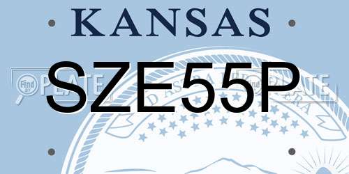 SZE55P Kansas License Plate