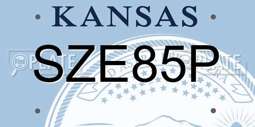 SZE85P Kansas License Plate
