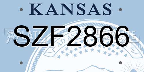 SZF2866 Kansas License Plate
