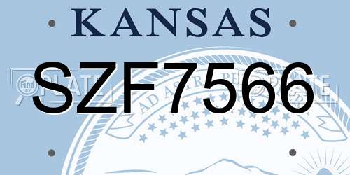 SZF7566 Kansas License Plate