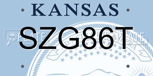 SZG86T Kansas License Plate