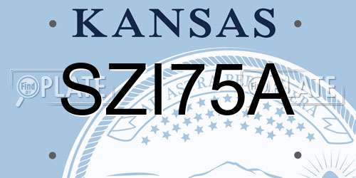SZI75A Kansas License Plate