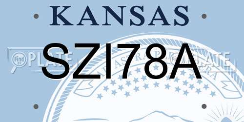 SZI78A Kansas License Plate