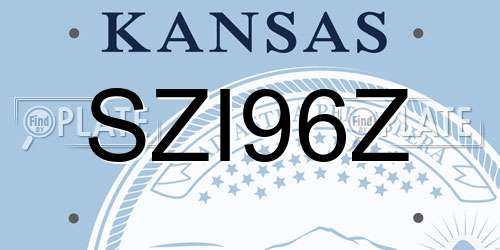 SZI96Z Kansas License Plate
