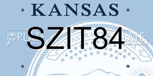 SZIT84 Kansas License Plate