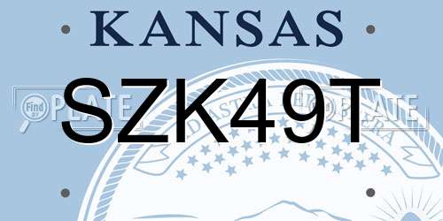 SZK49T Kansas License Plate