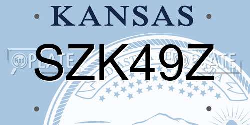 SZK49Z Kansas License Plate