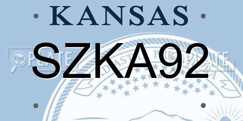 SZKA92 Kansas License Plate