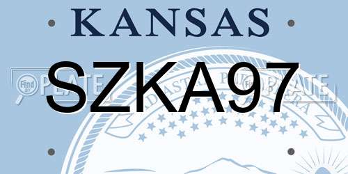 SZKA97 Kansas License Plate
