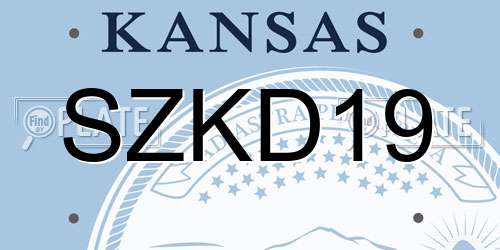 SZKD19 Kansas License Plate