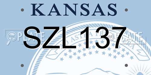SZL137 Kansas License Plate