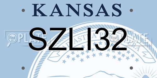 SZLI32 Kansas License Plate