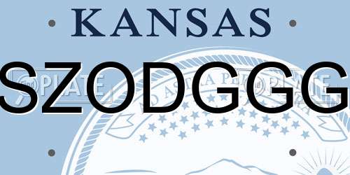 SZODGGG Kansas License Plate