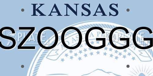 SZOOGGG Kansas License Plate