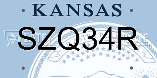 SZQ34R Kansas License Plate