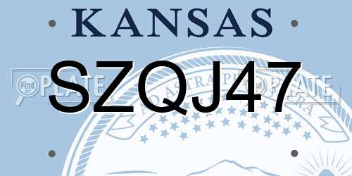 SZQJ47 Kansas License Plate