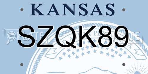 SZQK89 Kansas License Plate