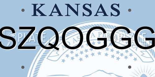 SZQOGGG Kansas License Plate