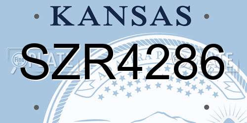 SZR4286 Kansas License Plate