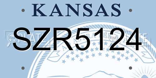 SZR5124 Kansas License Plate