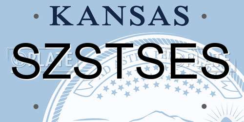 SZSTSES Kansas License Plate