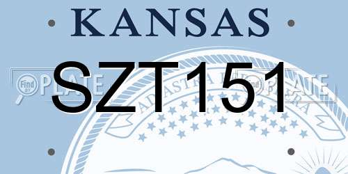 SZT151 Kansas License Plate