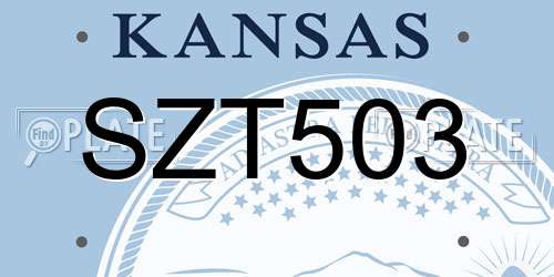 SZT503 Kansas License Plate