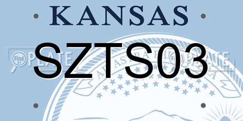 SZTS03 Kansas License Plate