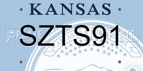SZTS91 Kansas License Plate