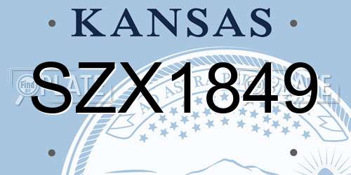 SZX1849 Kansas License Plate
