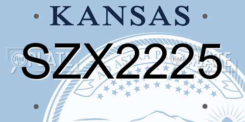 SZX2225 Kansas License Plate