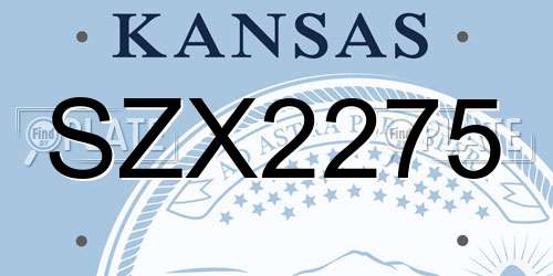 SZX2275 Kansas License Plate