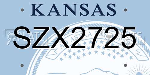 SZX2725 Kansas License Plate