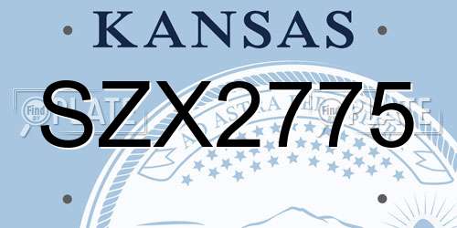 SZX2775 Kansas License Plate