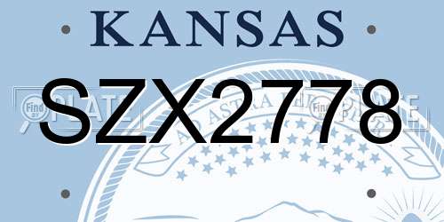 SZX2778 Kansas License Plate