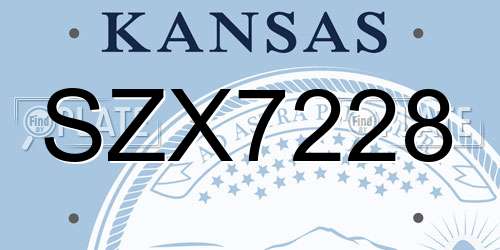 SZX7228 Kansas License Plate