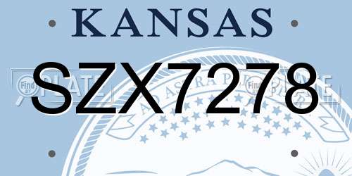 SZX7278 Kansas License Plate