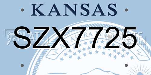 SZX7725 Kansas License Plate