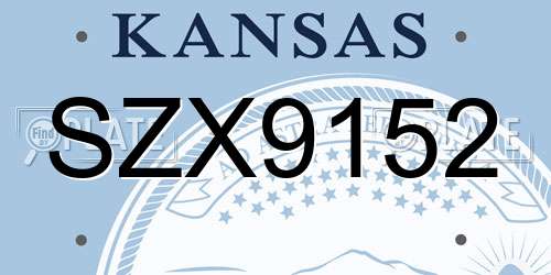 SZX9152 Kansas License Plate