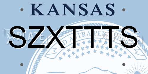 SZXTTTS Kansas License Plate