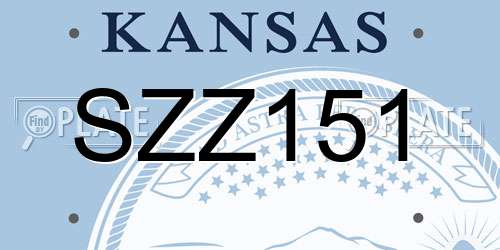 SZZ151 Kansas License Plate