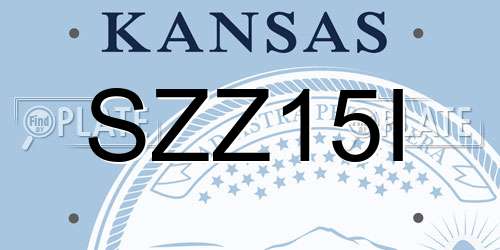 SZZ15I Kansas License Plate