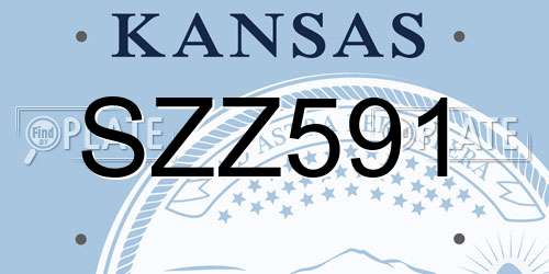 SZZ591 Kansas License Plate