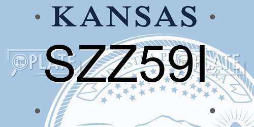 SZZ59I Kansas License Plate