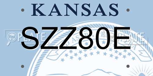 SZZ80E Kansas License Plate