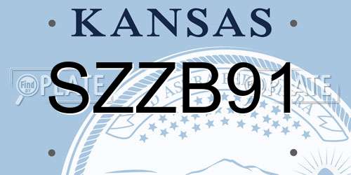 SZZB91 Kansas License Plate